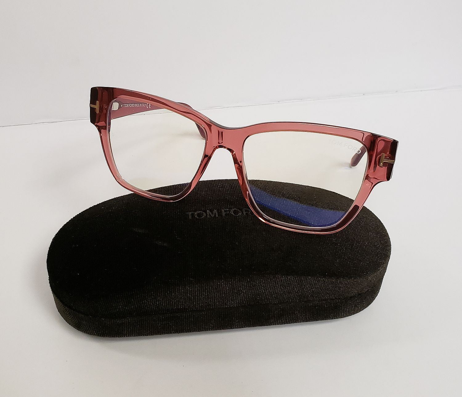 NEW TOM FORD TF 5745-B 072 TRANSPARENT PINK AUTHENTIC EYEGLASSES FRAMES G18A/20