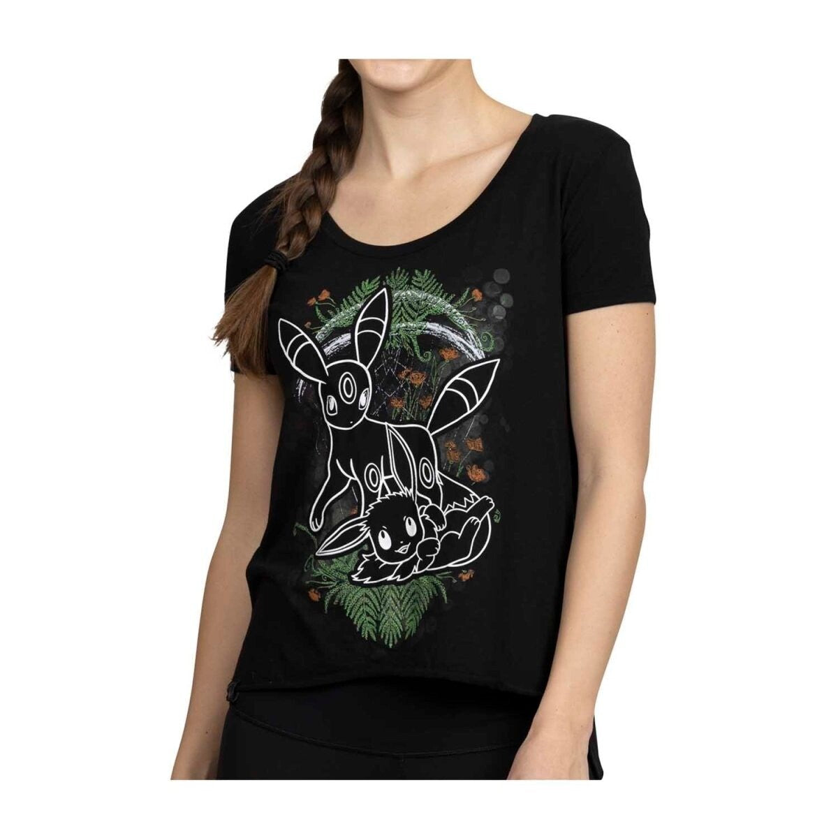 New Eevee & Umbreon Pokemon Nature Spring Black T-Shirt  M Women RA16/221