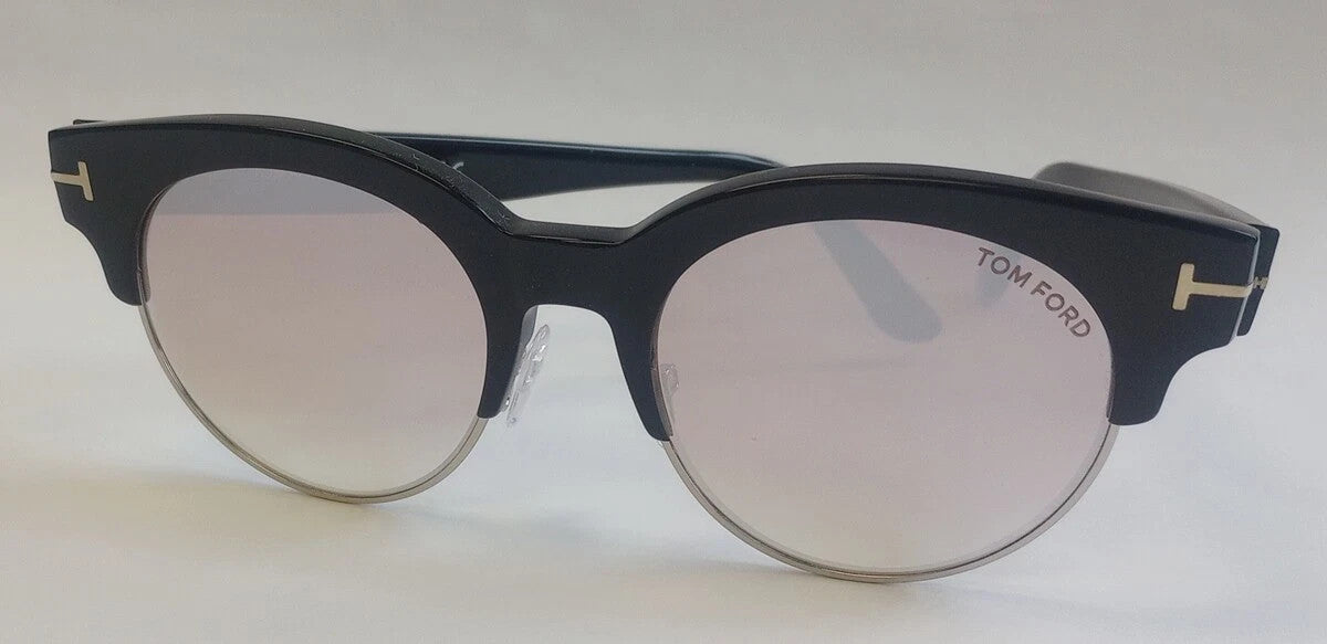 Tom Ford TF0598 Henri-02 Sunglasses Shiny Black w/Violet Mirror ITALY CH70