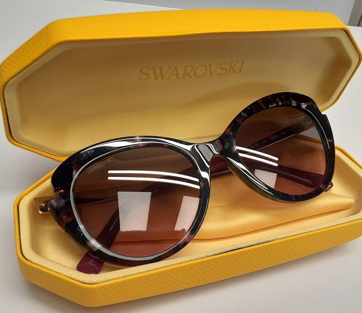 SWAROVSKI SK 327 55T Women Sunglasses Purple Havana Cat Eye Gradient G150