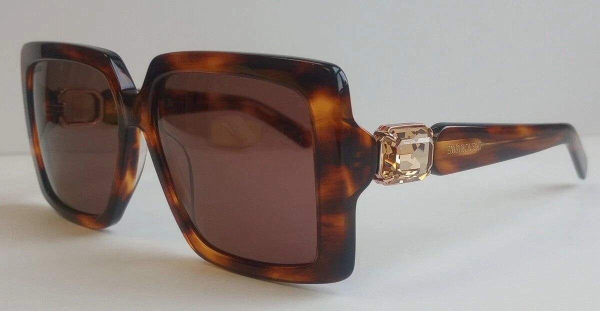 NEW Swarovski SK351 52E Havana Brown Women Sunglasses 56-14-140 /CH53