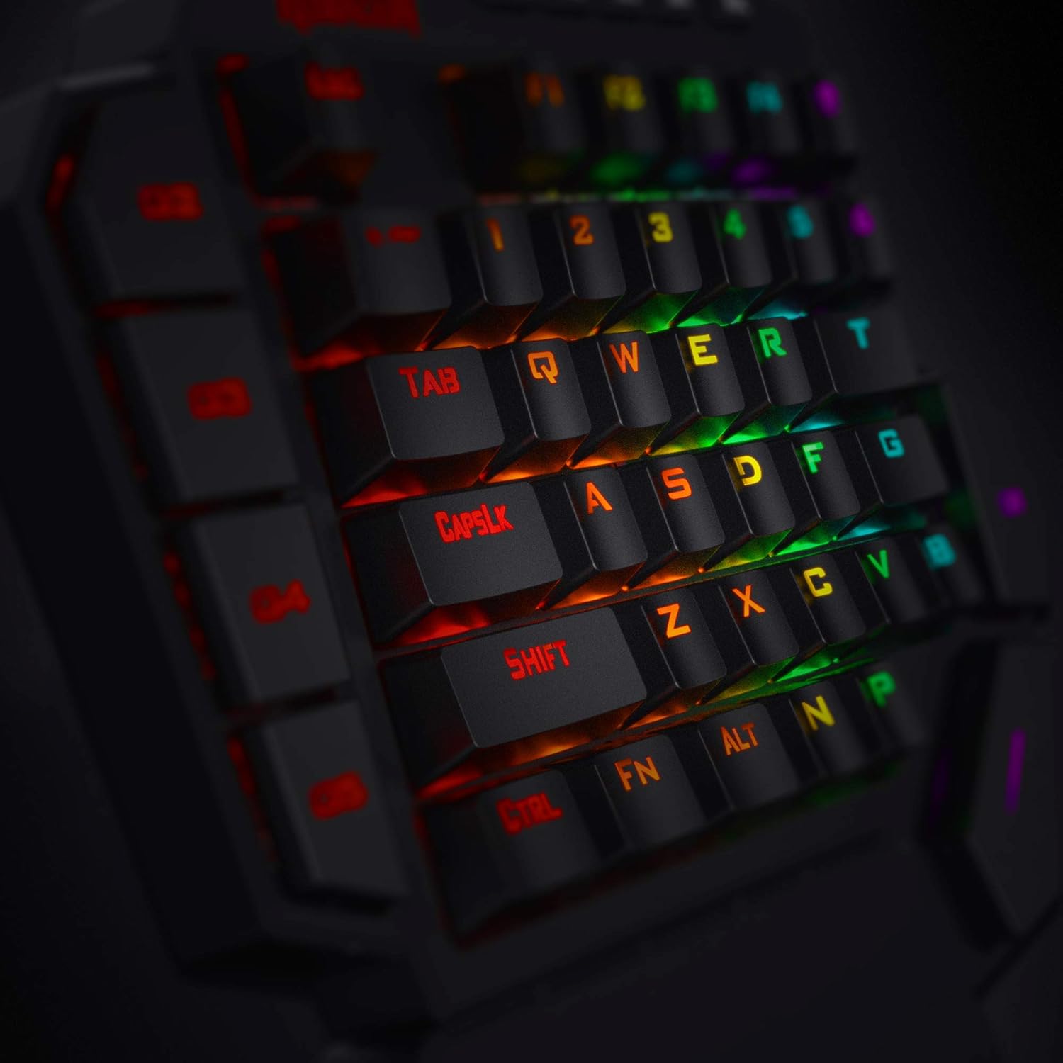 Redragon K585 DITI Wired One-Handed RGB Gaming Keyboard, Mechanical Gaming Keypad with 7 Onboard Programmable Macro Keys and Detachable Wrist Rest, Portable 42 Keys in Blue Switches for Laptop
