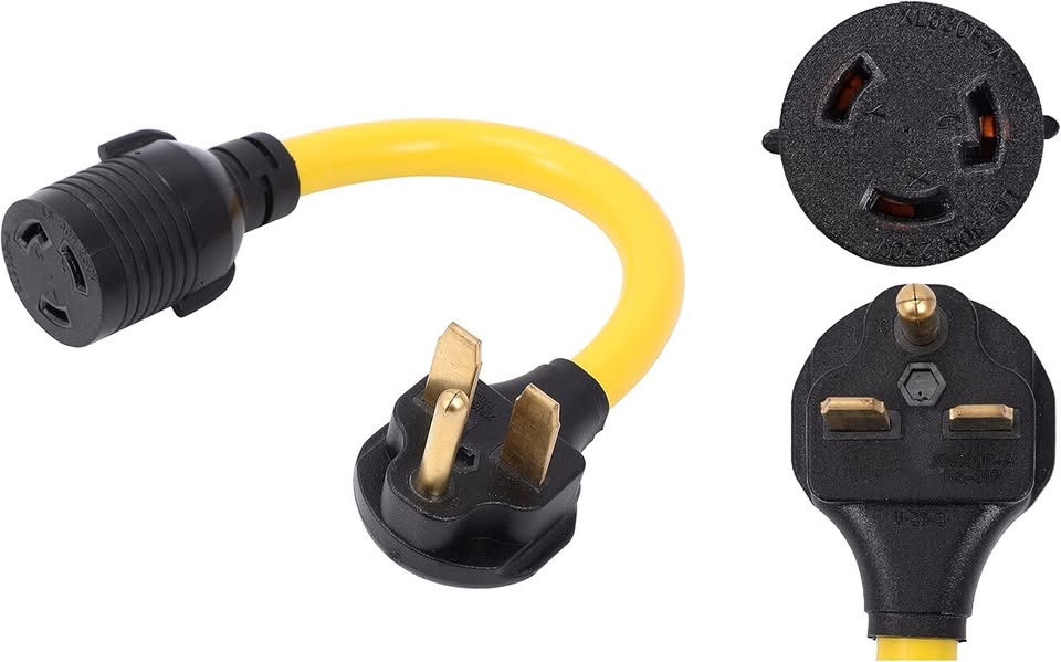 ONETAK NEMA 6-30P/L6-30R 240V30Amp 3Prong Male Plug/Twist Lock 3Prong Female Power Cord Adapter
