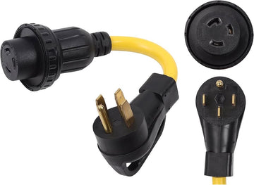 ONETAK NEMA14-50P/L5-30RLock120V50Amp4Prong Male Plug/30Amp3Prong Female Charger Power Cord Adapter