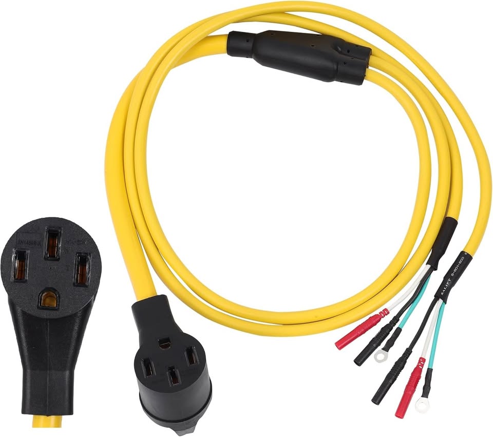 ONETAK Round Plug Lantern Head to 14-50R 4 Prong Receptacle 6FT Generator Inverter Parallel Cord Cable Kit