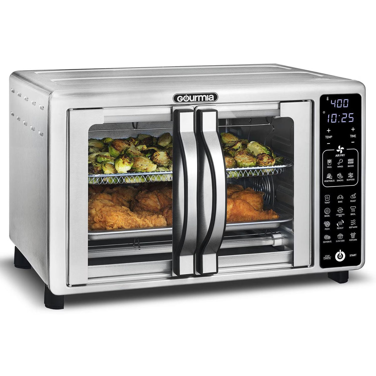 NEW Gourmia GTF2448 Digital Air Fryer Toaster Oven with Single-Pull French Doors, 19 Cooking Presets