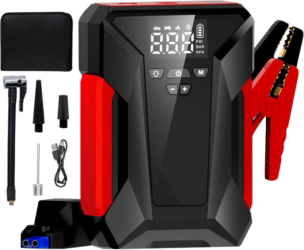 Car Jump Starter, 4000A Peak Car Battery Charger with Air Compressor, 12V Jump Box