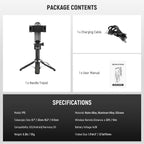 NEEWER Selfie Stick with Detachable Bluetooth Remote Shutter, Foldable Travel Tripod