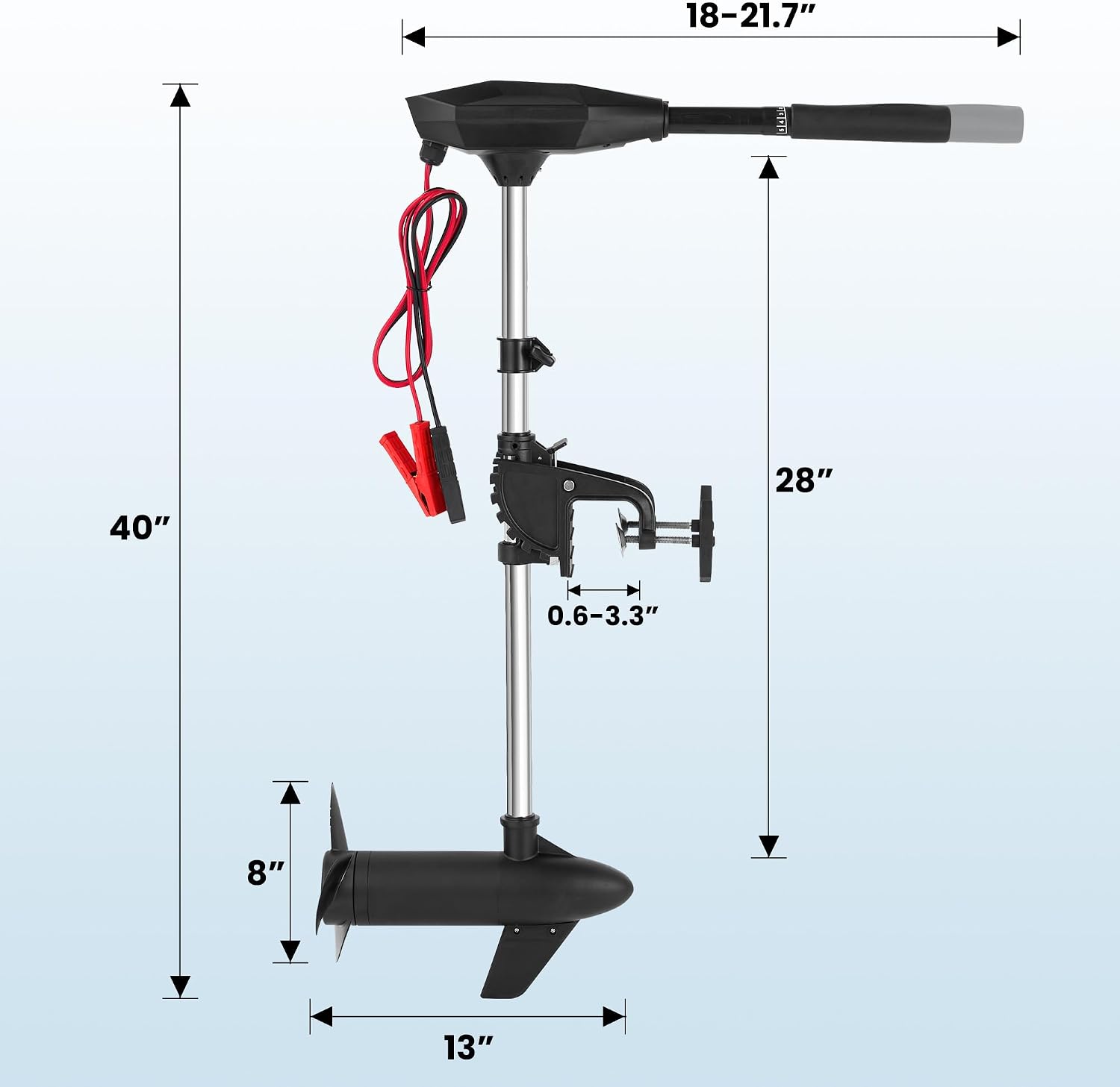 SUNELEXE 55lb Thrust Trolling Motor SM-55 with 8 Speed Control, Outboard Motor