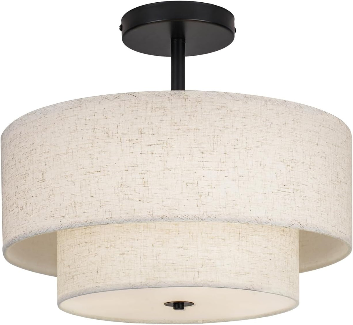 NEW/OPEN BOX HILUXIA 18 Inch Large Semi Flush Mount Ceiling Light Fixture with Dual Drum Design