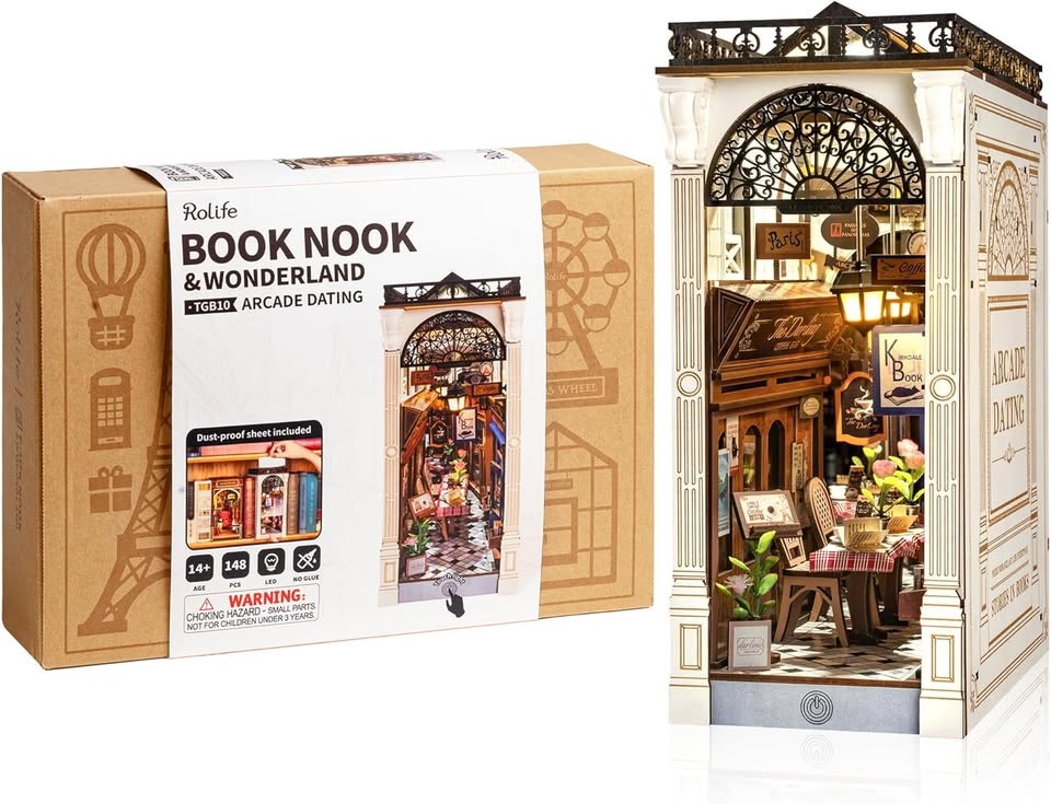 Rolife DIY Book Nook Wonderland Miniature Dollhouse Arcade Dating Kit 3D Wooden Puzzle TGB10