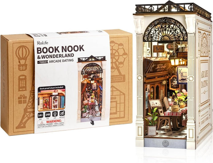 Rolife DIY Book Nook Wonderland Miniature Dollhouse Arcade Dating Kit 3D Wooden Puzzle TGB10