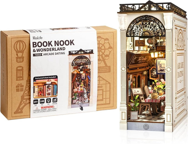 Rolife DIY Book Nook Wonderland Miniature Dollhouse Arcade Dating Kit 3D Wooden Puzzle TGB10