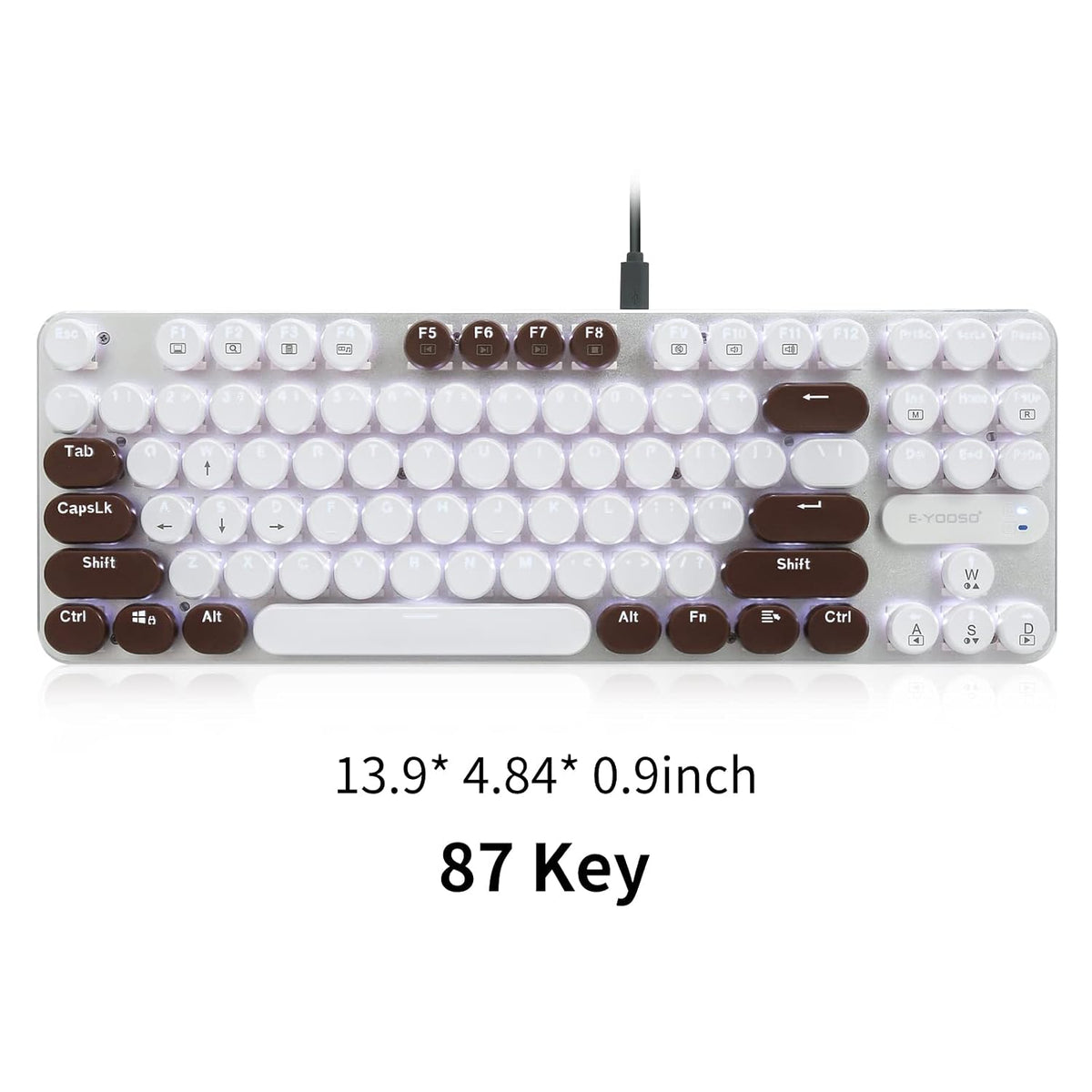 E-YOOSO Z-66 Mechanical Gaming Keyboard, Brown Switch Silent, LED Backlit, Fashional Chocolate Keycaps,