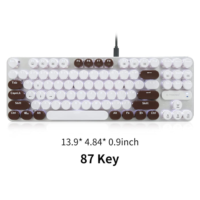 E-YOOSO Z-66 Mechanical Gaming Keyboard, Brown Switch Silent, LED Backlit, Fashional Chocolate Keycaps,