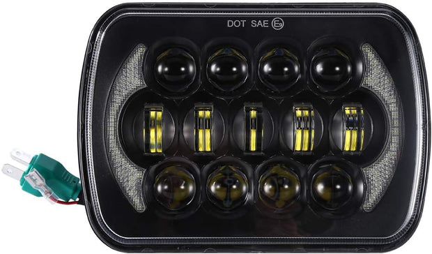 SXMA (Pair of 5 x 7 inch 6 x 7 inch LED headlights with high and low beam DRL for Jeep Wrangler YJ Cherokee