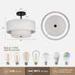 NEW/OPEN BOX HILUXIA 18 Inch Large Semi Flush Mount Ceiling Light Fixture with Dual Drum Design