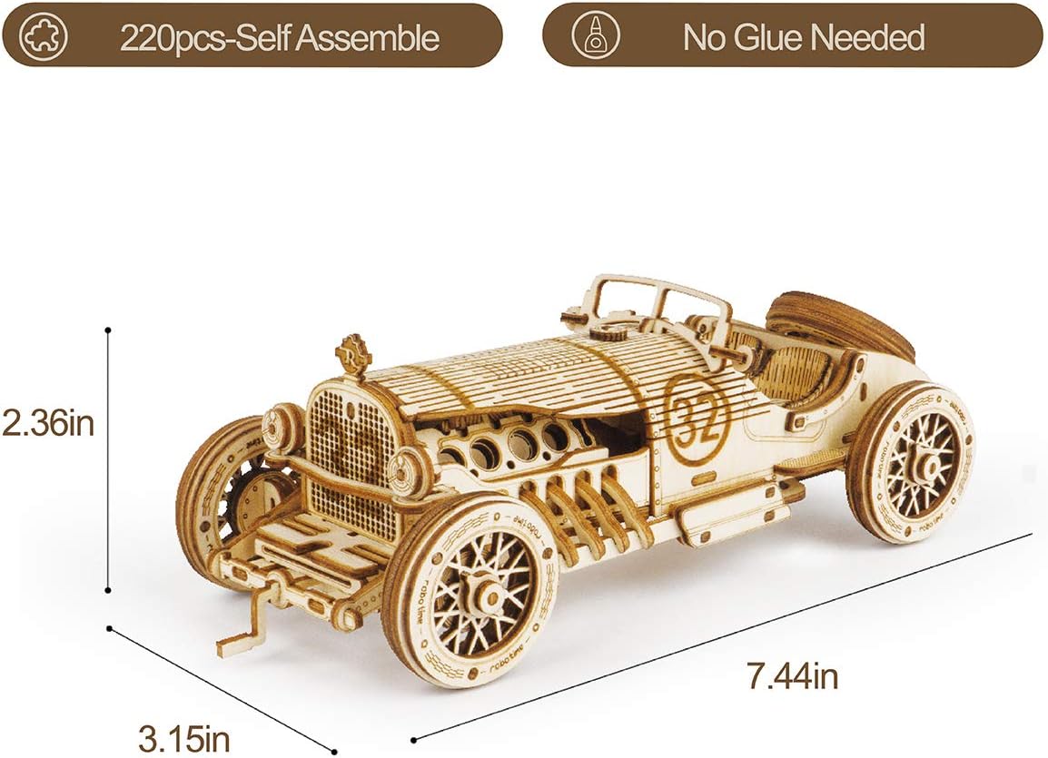 ROKR Grand Prix Car Scale Model 3D Wooden Puzzle MC401