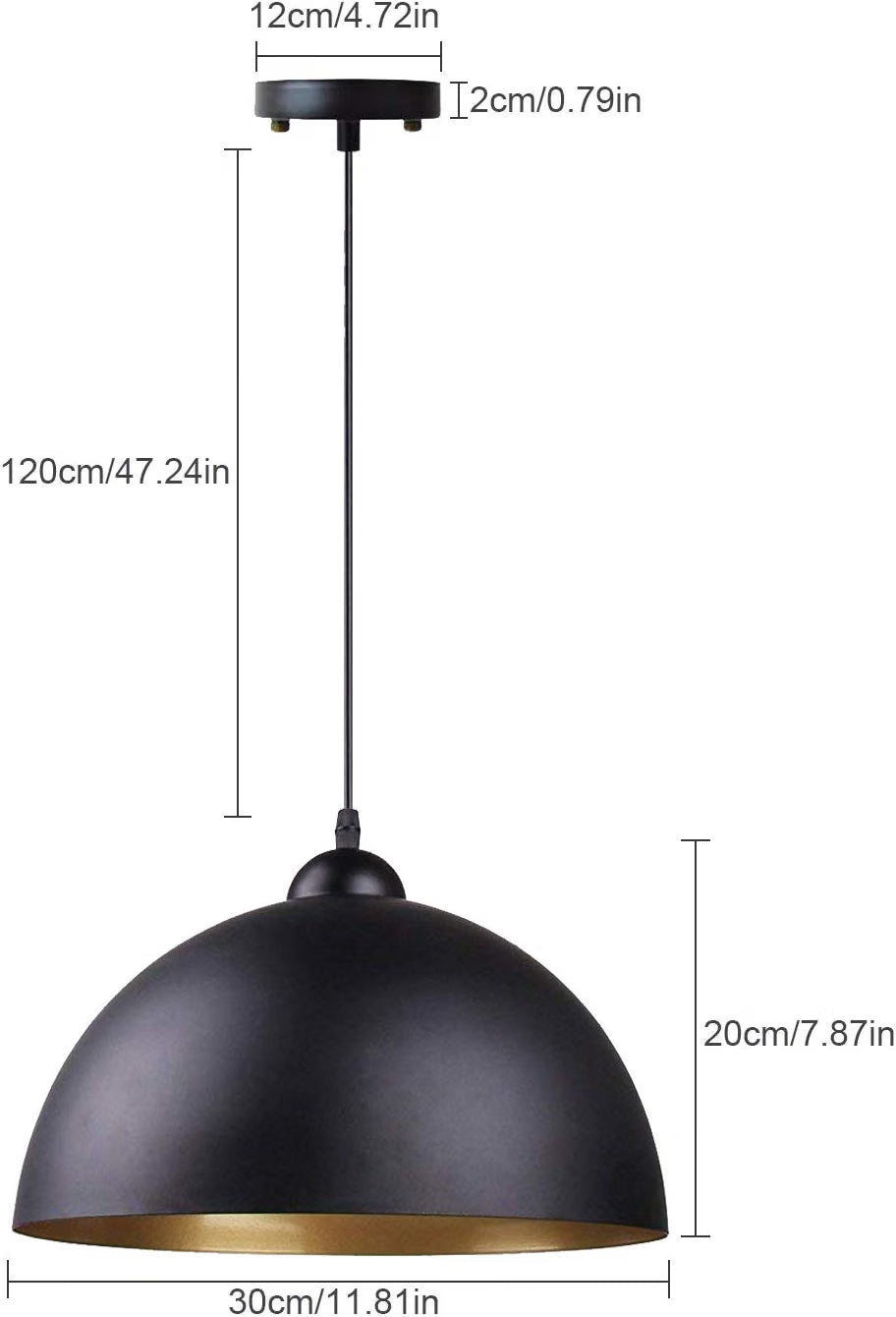 NEW/OPEN BOX Black Pendant Lights Kitchen Island 2 Pack, 11.8 inches Dome Pendant Light Fixtures