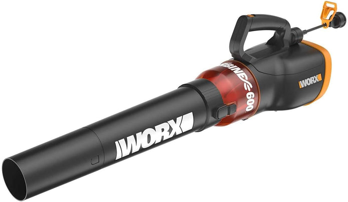 NEW/OPEN BOX WORX WG520 12 Amp Turbine 600 Electric Leaf Blower 600 CFM 110 MPH Airflow, 2-Speed Control for Daily Yard Debris Clearing, Corded