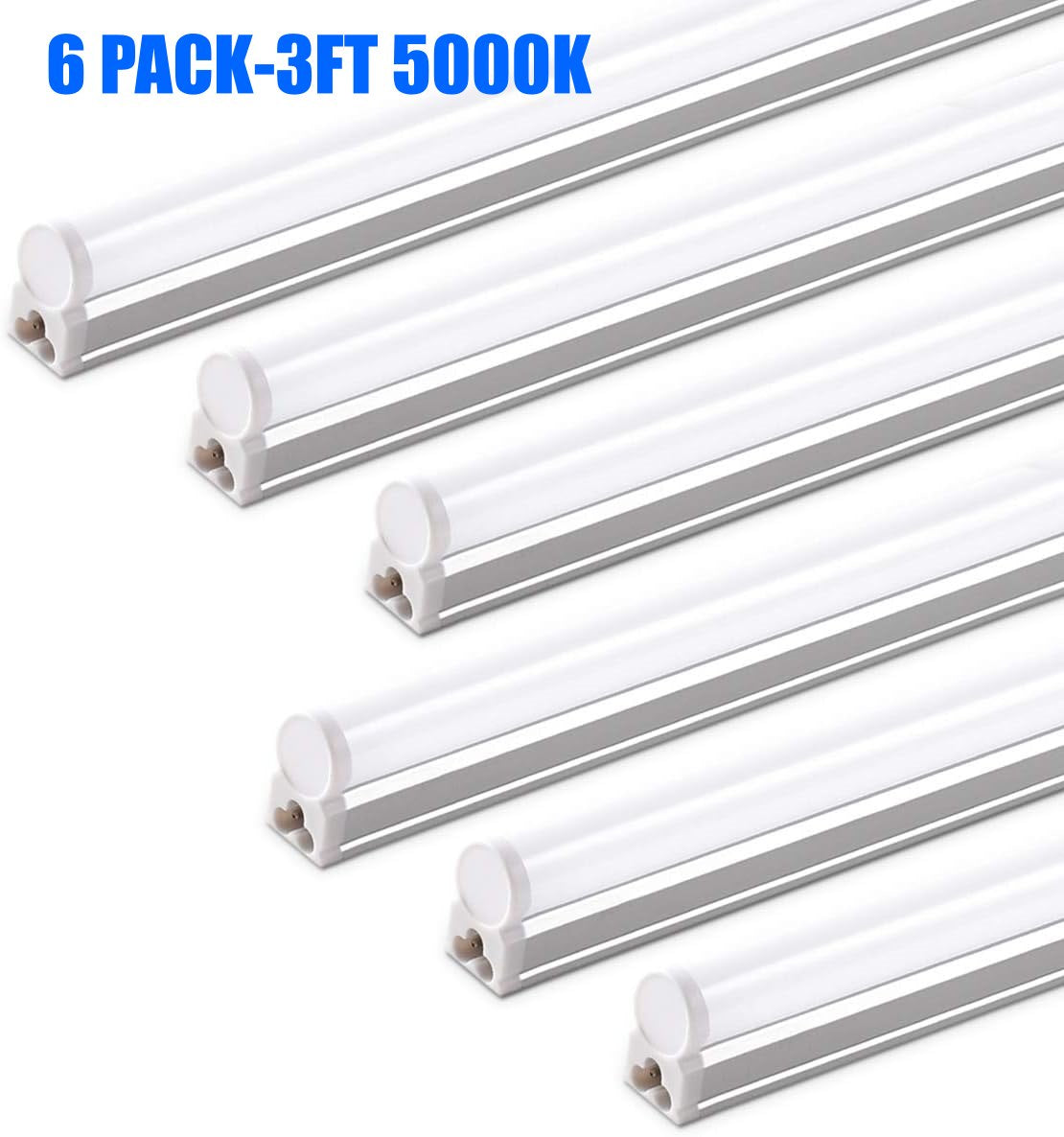 NEW Barrina (6 Packs) T5 3FT LED Shop Light, 1900lm, 5000K Daylight White, 16W,