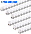 NEW Barrina (6 Packs) T5 3FT LED Shop Light, 1900lm, 5000K Daylight White, 16W,