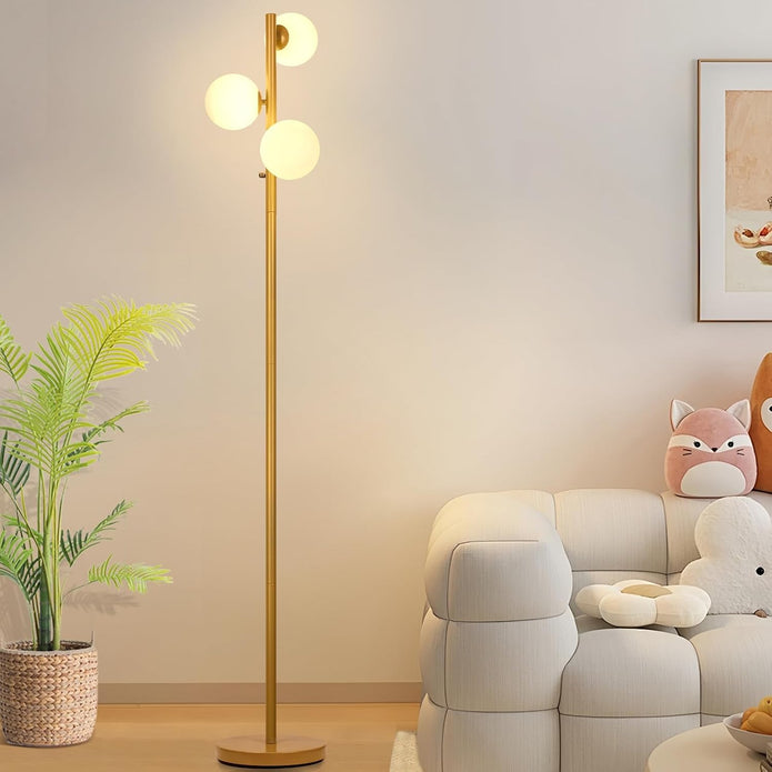 OPEN BOX Dimmable Floor Lamp with Rotary Switch Modern Gold 3-Head Eye-DM2503.3GDP