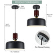 NEW TeHenoo Modern Pendant Lights, Natural Wood and Brass Accent ,Black-2130P