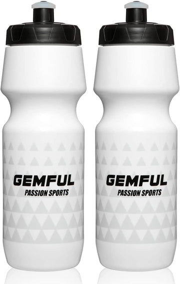 GEMFUL Cycling Water Bottle BPA Free 750ml Plastic Squeeze Bottle Leak Proof Drink Bottles Lightweight for Bike Bicycle Sports Gym 2 Pack