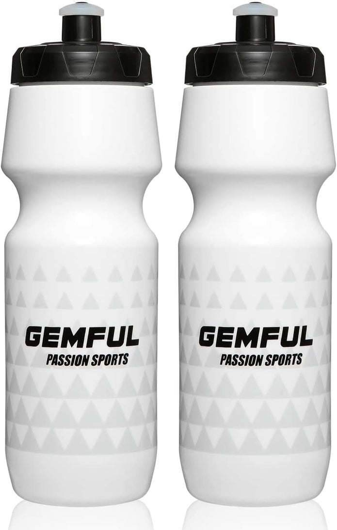 GEMFUL Cycling Water Bottle BPA Free 750ml Plastic Squeeze Bottle Leak Proof Drink Bottles Lightweight for Bike Bicycle Sports Gym 2 Pack