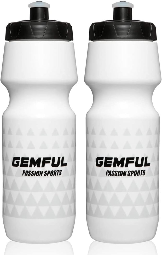 GEMFUL Cycling Water Bottle BPA Free 750ml Plastic Squeeze Bottle Leak Proof Drink Bottles Lightweight for Bike Bicycle Sports Gym 2 Pack