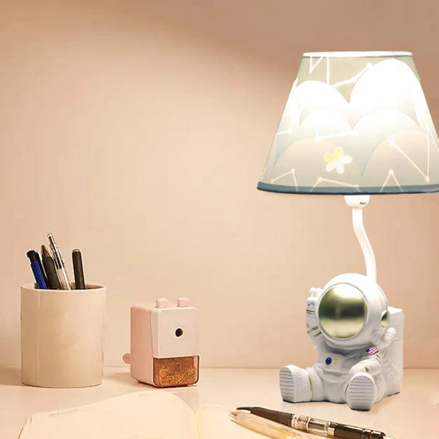 HERBESTBAY Kids Table Lamp, Golden Astronaut Lamp Design Bedside Table Lamp, 13 Inch