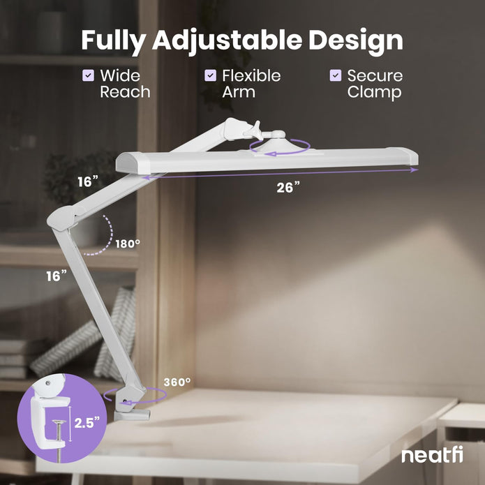 New /open box Neatfi Ultra 3,500 Lumens LED Desk Lamp – 45W, 26” Wide Metal Shade-9507LED-C