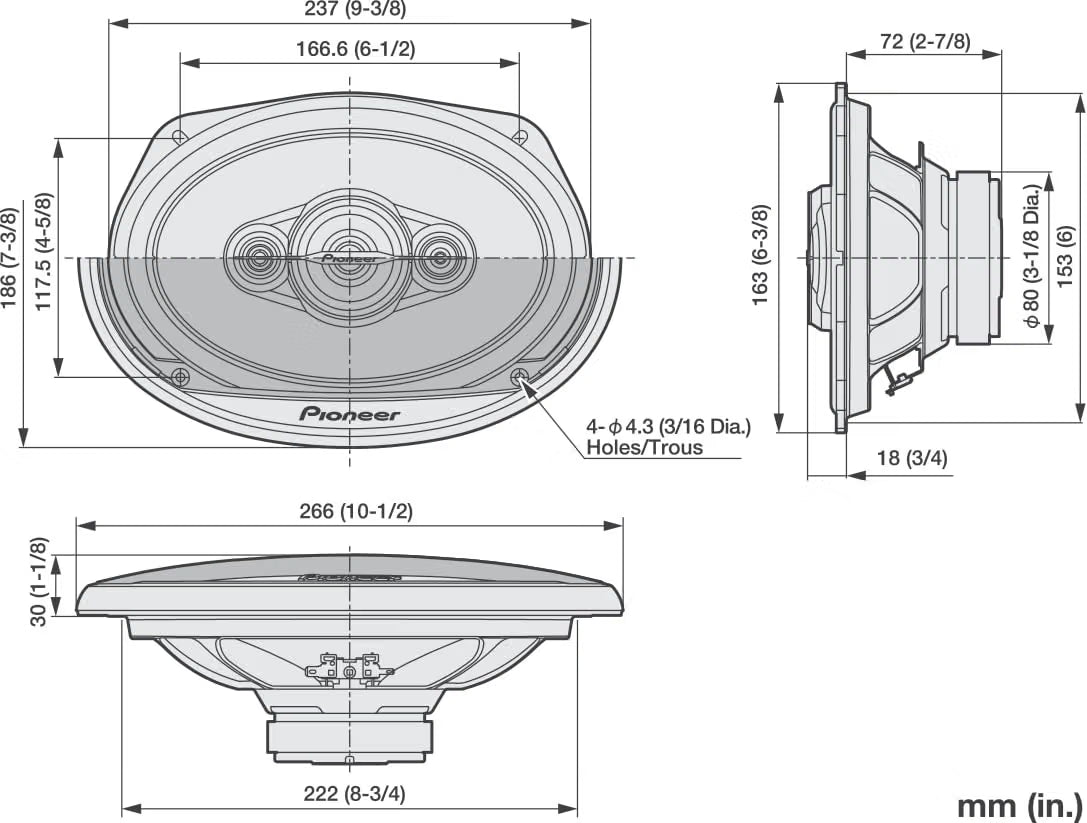 USED/LIKE NEW Pioneer A-Series Standard TS-A6961F 6” x 9” 4-Way Speakers (Pair) –  TS-A6961F