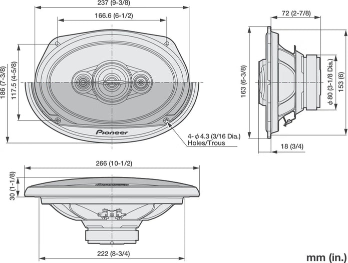 USED/LIKE NEW Pioneer A-Series Standard TS-A6961F 6” x 9” 4-Way Speakers (Pair) –  TS-A6961F
