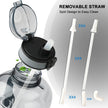 GEMFUL 3 Liter Water Bottles with Handle Motivational Times to Drink Leakproof Wide Mouth Big Sports Jugs