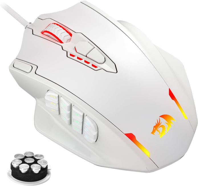 Redragon M908 Impact RGB LED MMO Mouse with Side Buttons Optical Wired Gaming Mouse