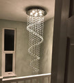 NEW/OPEN BOX Elegant Spiral Crystal Chandelier Lighting, A1A9 Clear K9 Crystal Raindrop