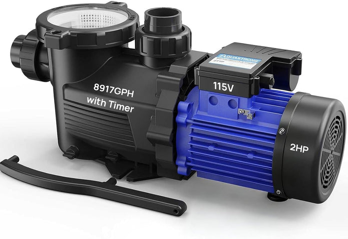NEW/OPEN BOX AQUASTRONG in/Above Ground Pool Pump PSP200T-LV  Primming Swimming Pool Pump, Glossy Black