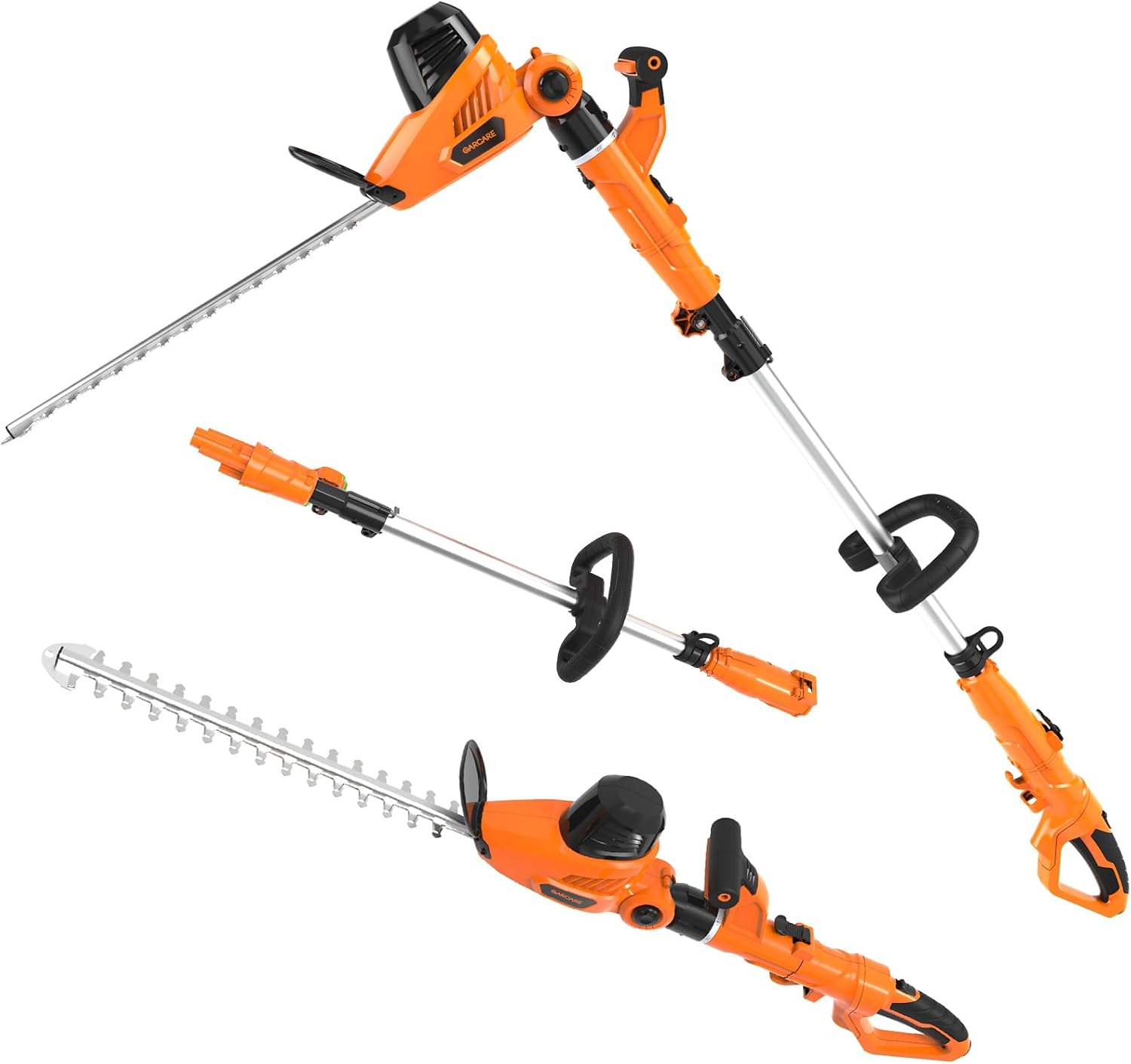 OPEN BOX GARCARE 2 in 1 Corded Pole Hedge Trimmer with 18 Inch Laser Cutting Blade-GPHT06