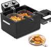 NEW/OPEN BOX Vexon 1800W 5.3Qt/ 5 Liters/21 Cups Large Electric Deep Fryer with 3 Frying Baskets- TSAF40H1-B