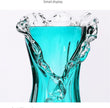 Modern Blue  Glass Vase, Wavy Lace, Home Living Room Desktop Decoration