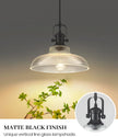 NEW/OPEN BOX  COTTMIC Black Glass Pendant  12in Lights Kitchen Island, Ribbed Glass Pendant ,3 Pack