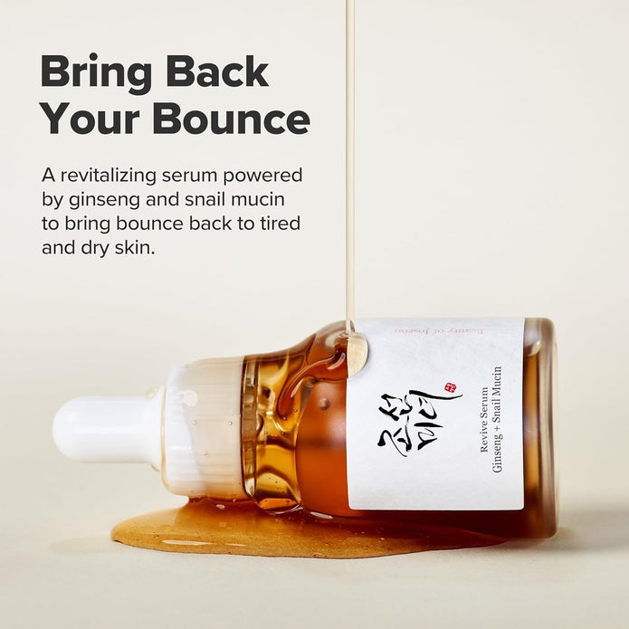 Beauty of Joseon Revive Snail Mucin Ginseng Serum Hydrating Peptide Facial Moisturizer Dark Spot Acne