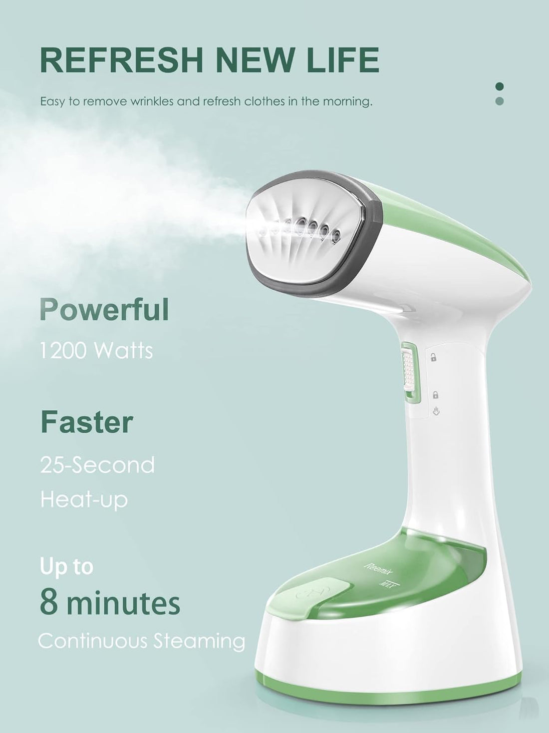 Reemix Steamer for Clothes, Foldable Steam Iron, Handheld Travel Clothes