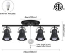 NEW SEEBLEN 4-Light Track Lighting C-04 with Pull Chain Black Kitchen Track Lighting