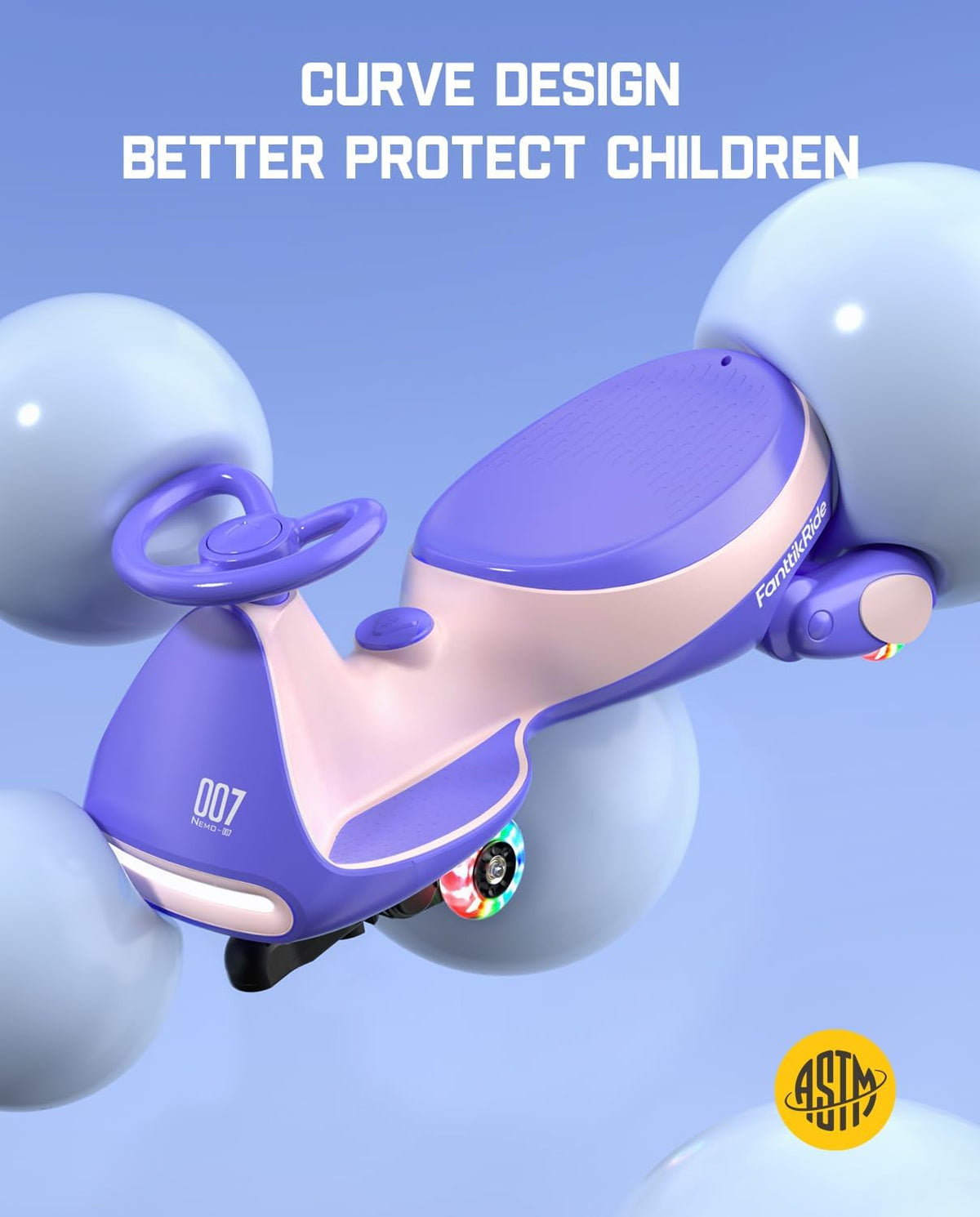 OPEN BOX FanttikRide N7 Pro Electric Wiggle Car, Anti-Rollover, Ages 3+, Pink