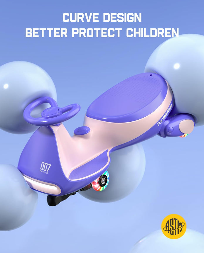 OPEN BOX FanttikRide N7 Pro Electric Wiggle Car, Anti-Rollover, Ages 3+, Pink