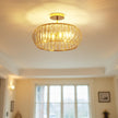 NEW ANWIO 15.8Inch Crystal Chandeliers Ceiling Lights, 3-Light Semi Flush Mount Ceiling