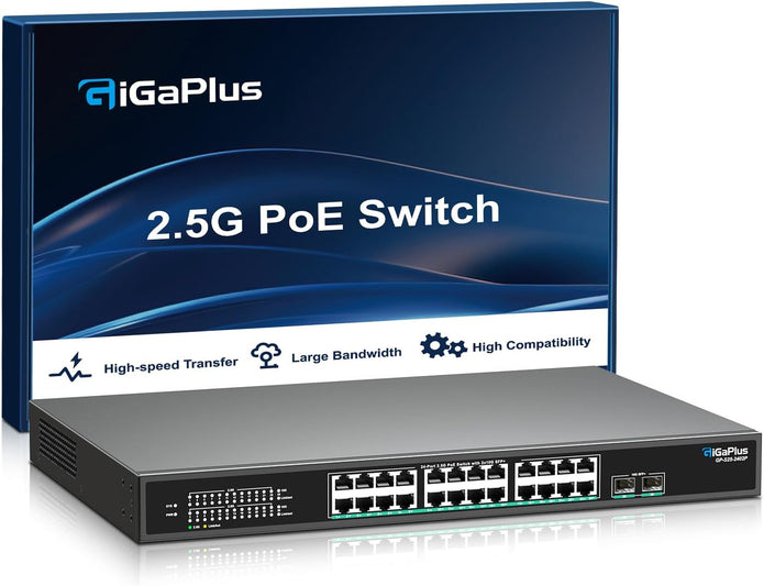 USED/LIKE NEW 26 Port 2.5Gb Unmanaged PoE Switch with 2.5G Base-T PoE Ports -AP-S25-2400